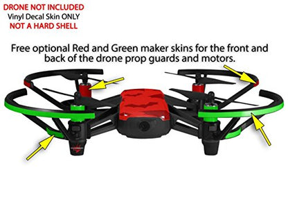 Skin Decal Wrap 2 Pack Compatible with DJI Ryze Tello Deathrock Bats Red Drone NOT Included