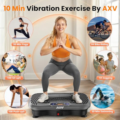 AXV Vibration Plate Exercise Machine Fitness Platform Body Vibrating Board - color: BT.PRO.GRAY