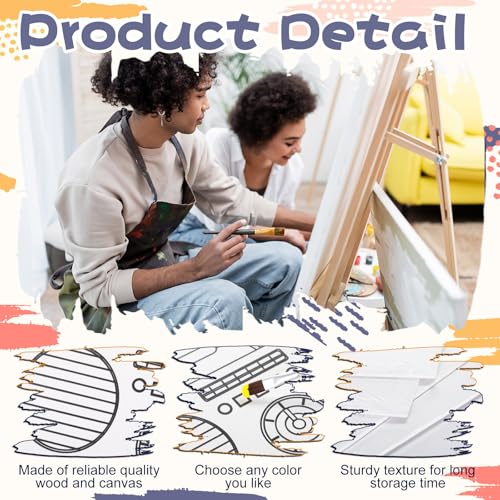 Sherr 108 Pcs Retro Time Sip and Paint Kit, Pre Drawn Canvas for Adults - style: Retro Time