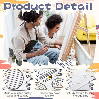 Sherr 108 Pcs Retro Time Sip and Paint Kit, Pre Drawn Canvas for Adults - style: Retro Time