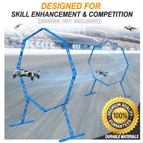 2 Pack Drone Obstacle Course, FPV Racing Drone Loop Gate - color: Blue *2 Pack