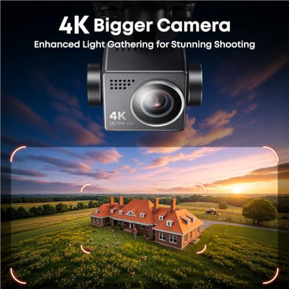 Bwine F7GB2 Pro Drones with Camera for Adults 4K UHD Aerial 3-Axis Gimbal - color: Dark Gray
