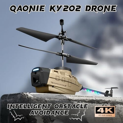 New Shape Drone with 720p Camera, 3 Speed Mode Drone, 2 Batteries, Active Obstacle Avoidance, One Key Take Off/Landing. (Gray - 2batteries)