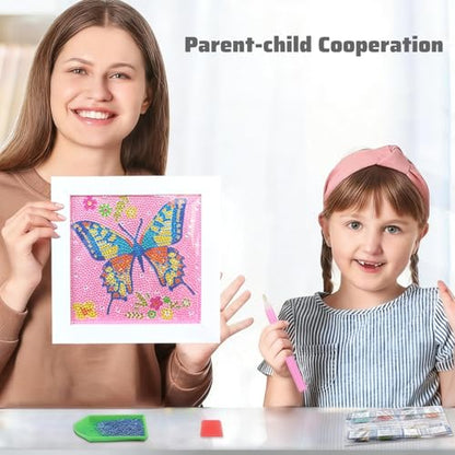EOYDKAP Small Diamond Art Kits for Adults, Butterfly Diamond Art with Frame - size: Pink Butterfly