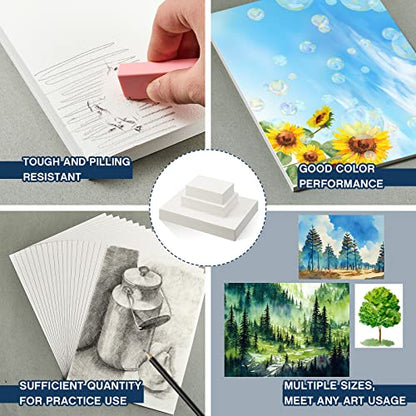 Outus 300 Sheets Watercolor Paper Bulk 3 Sizes 140lb Cold Press White Paper