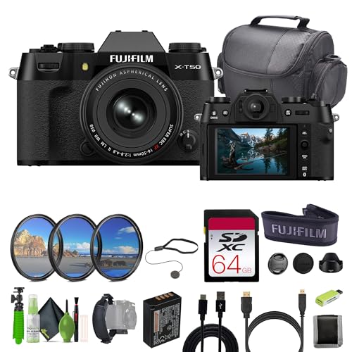 FUJIFILM X-T50 Camera with 16-50mm f/2.8-4.8 Lens (Black) & Bag Bundle - color: Black