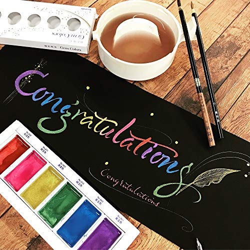 Kuretake Gansai Tambi STARRY, PEARL, GEM COLORS, 3 pack set, Made in Japan - style: 3 pack set