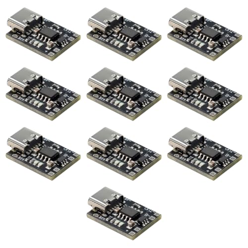 10PCS TP4057 1A Lithium Battery Charging Protection Board Module with Protection Type-C USB Charging Boards 3.7V 4.2V, TP4057 Charging Module（TP4056 Upgraded）