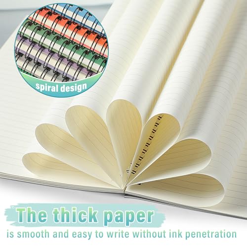 Fuutreo 6 Pack Spiral Notebook 10.5x7.45 Notebook,Gradient Color,Bright - color: Gradient Color