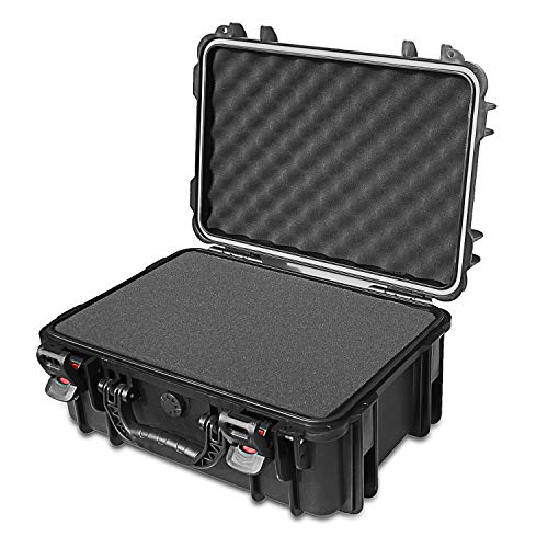 Waterproof Hard Shell Case with DIY Customizable Foam Insert 19 x 14 x 8in - color: Black