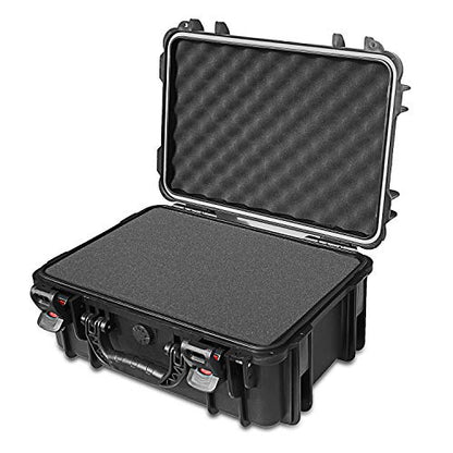 Waterproof Hard Shell Case with DIY Customizable Foam Insert 19 x 14 x 8in - color: Black