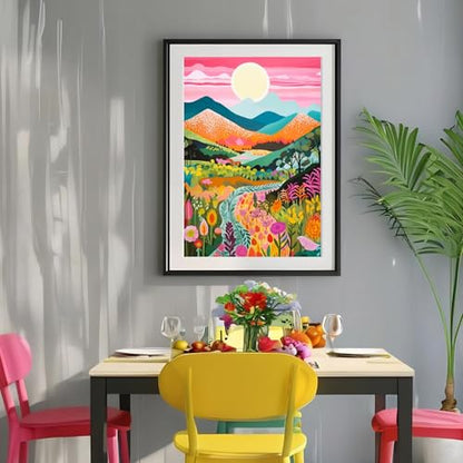 GCEOSINI Diamond Art Kits for Adults Mountain Flower Gem Art