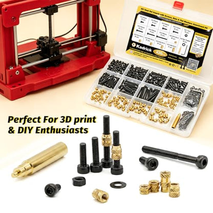KADRICK 420PCS M3 Heat Set Inserts & M3 Screw Kit for 3D Printing - size: M3 Insert&Screws Kit 420Pcs