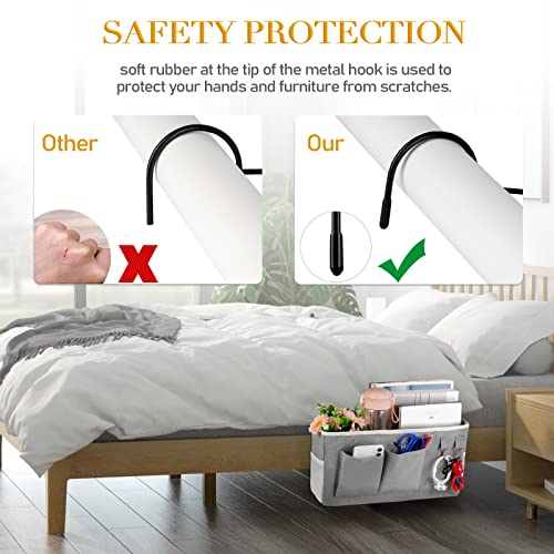 Bedside Caddy Bedside Storage Bag for Headboards/Bunk Bed - color: 2PC Grey