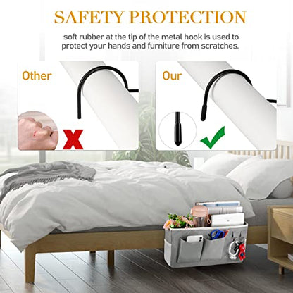 Bedside Caddy Bedside Storage Bag for Headboards/Bunk Bed - color: 2PC Grey