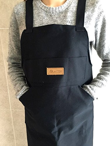 Artist apron/Long apron - Navy Blue - color: Indigo Blue