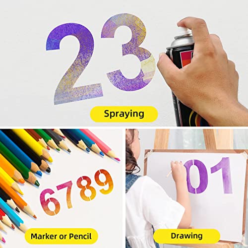 16 Inch Large Number Stencils - Reusable Plastic Digital Stencils for Cake, Address, Painting - size: 16 Inch