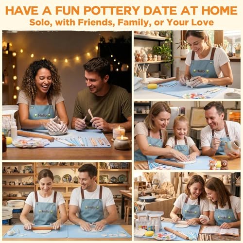 41PCS Pottery Kit for Beginners, 4.4LBS Air Dry Clay for Adults, Guide Book
