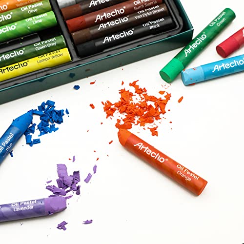 Artecho Oil Pastels 48 Basic Colors and 12 Neon Oil Pastels