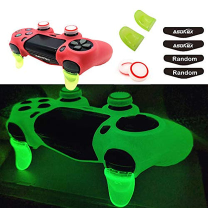 Ps4 Controller Skin Silicone Case Grip Glow in Dark Protective Cover for PS4/slim/Pro Dualshock 4 Controller(Glow red) - color: Glow red