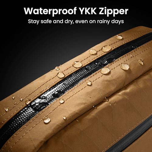 tomtoc 3.5L X-Pac Sling Bag with RFID Blocking Crossbody Pack for Men Women - color: X-Pac Brown, size: 3.5L