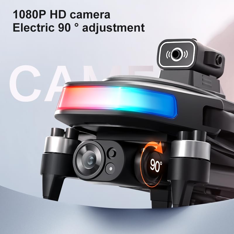 Drone with UHD Camera for Adults, FPV Drone with Screen on Controller, Brushless Motor, Obstacle Avoidance One Key Start/Return, 3 Speed Modes Optical Flow Foldable RC Quadcopter, Aerial Photography Drones with LED Lights Gifts for Beginners Adults