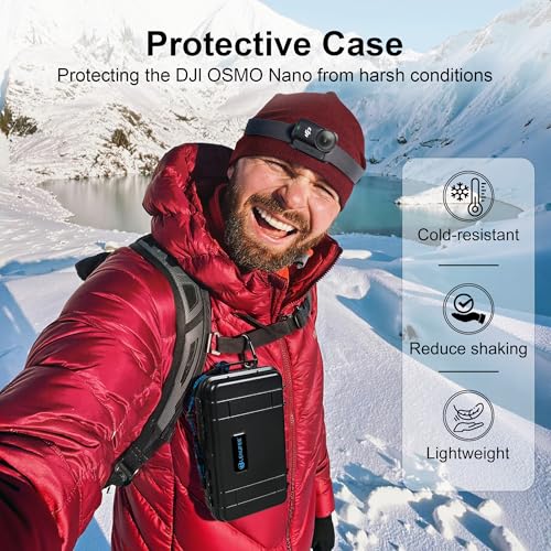 Lekufee Travel Waterproof Hard Case for DJI Osmo Nano Camera, Standard Combo, and Accessories - Black(Bag & Case Only)