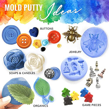 Mold Putty Silicone Mold Making Kit, Super Easy 1:1 Mix Putty, 7/8 Lb (400 Grams), Makes Strong Reusable Silicone