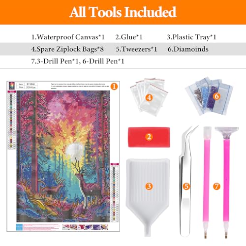 Diamond Art Kits for Adults, Sunset DIY 5D Diamond Painting for Beginners - color: BLKJDP15