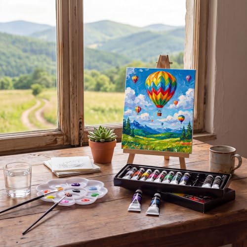 Cholemy 36 Pcs Paint and Sip Kit Gift for Adults 8''x10'',Natural Scenery - style: Natural Scenery