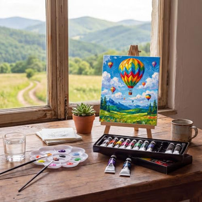 Cholemy 36 Pcs Paint and Sip Kit Gift for Adults 8''x10'',Natural Scenery - style: Natural Scenery