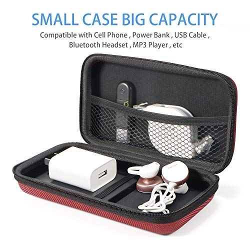 Hard EVA Protective Case, Portable Storage Bag with Mesh Pocket - color: Black, red and blue