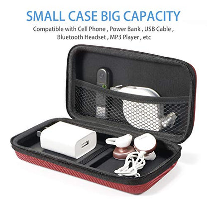 Hard EVA Protective Case, Portable Storage Bag with Mesh Pocket - color: Black, red and blue