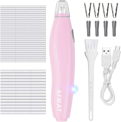 AFMAT Electric Eraser, with 140 Eraser Refills, Rechargeable Pencil Erasers for Artists, Electric Erasers for Drafting, Drawing, Painting, Sketching, Architectural Plans, Detailer Tool EE04(Pink) - color: Pink