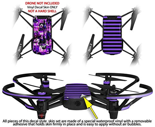 Skin Decal Wrap 2 Pack Compatible with DJI Ryze Tello Purple Graffiti Drone NOT Included