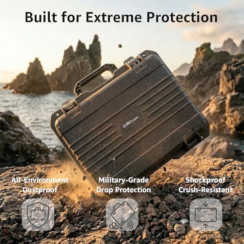 Waterproof Carrying Case for DJI Air 3S Fly More Combo, Hard Protective Case for Air 3S Drone, RC2 Controller, Batteries, Charging Hub and Accessories, Shockproof Dustproof Travel Storage Case