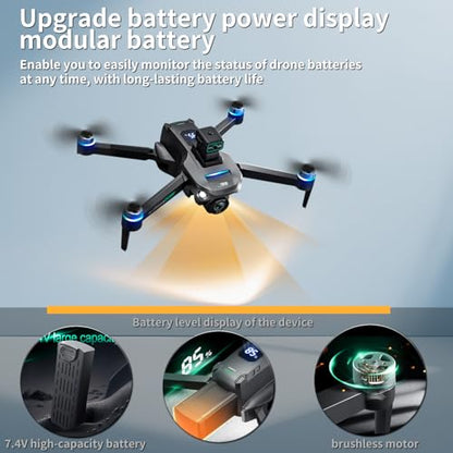 4K UHD GPS Smart Drone with Camera for Adults, 5.9" Screen Remote Controller with Obstacle Avoidance, Auto Return Home, Follow Me, 60 Mins Flight, Foldable FPV Quadcopter for Beginners, 2 Batteries Included
