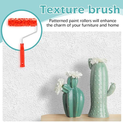 Reallnaive 2 Pcs 7'' Texture Roller Pattern Paint Roller for Wall Decoration Classic Rubber Roller Texture Roller Tool to Add Design to Thick Slurry Elastomeric Coatings, Not Paint Rollers(Eg323t)