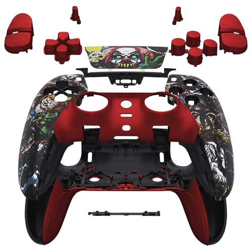 eXtremeRate Full Set Shell with Buttons Touchpad Cover Compatible with ps5 Edge Controller, Scary Party Replacement Decorative Trim Shell Front Back Plates Compatible with ps5 Edge Controller - color: Scary Party