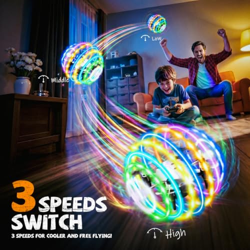 Veeniix Drone for Kids 360° RGB Rotation RC Quadcopter Altitude Hold - color: Multicolor