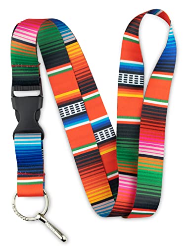 Limeloot Lanyard for Keys, ID Badge, Accessories | Neck Lanyard for Men and Women with Quick Release Buckle and Flat Ring - color: Serape