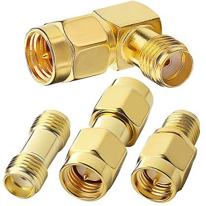 SMA Male Female Adapter 4-Pack SMA Adapter Connector Kit Antenna Cable Connector RF Coax Coaxial Converter for Radios 2G 3G 4G LTE Antenna Extension Router - size: 4-pack sma to sma