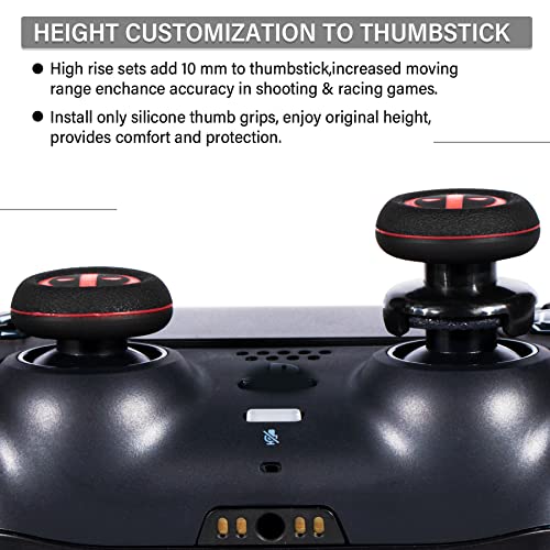 FPS Thumbstick Extender & Printing Rubber Silicone Grip Cover 2 Sets for PS5 & PS4 Controller (Immortal) - color: 18