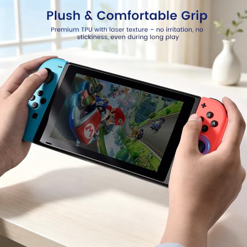 12 Pack Replacement Joystick Caps Thumb Grips for Nintendo Switch/OLED/Lite, Anti-Slip TPU Diamond Texture Analog Stick Covers for JoyCon Controller Repair Kit Accessories