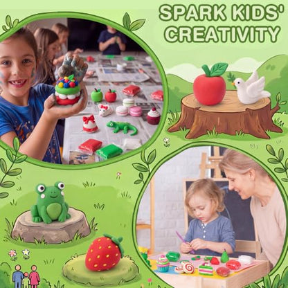 Air Dry Clay Bulk, Modeling Clay for Kids, 100 Pcs, Red,Green，White - color: Red,Green，white
