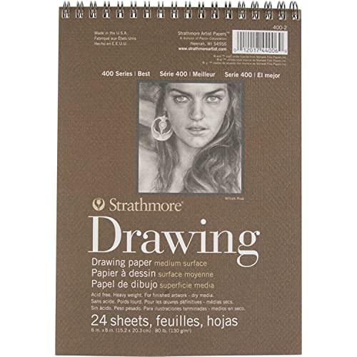 Strathmore Medium Drawing Spiral Paper Pad 6"X8"-24 Sheets -62400200 - color: Medium, size: 1 Count (Pack of 1)