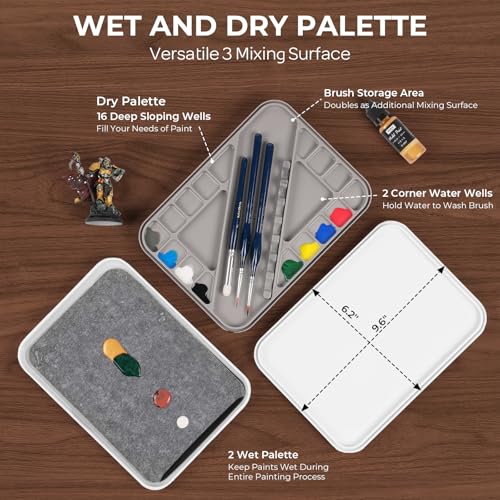 Nicpro Miniature Painting Kit with Wet Palette & Painting Handle - color: Blue
