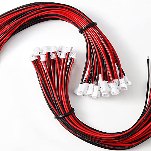 Chanzon 30 Pairs 15cm Extra Long Jst1.25 mm 2 Pin Micro Plug Connector 50mm - size: 15cm