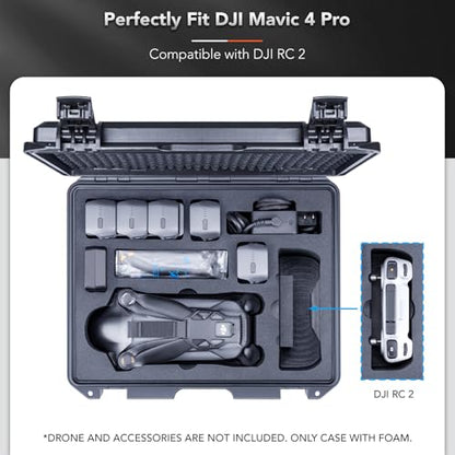 Lykus Titan M400 Hard Case for DJI Mavic 4 Pro and DJI RC Pro 2/RC2 - color: Black