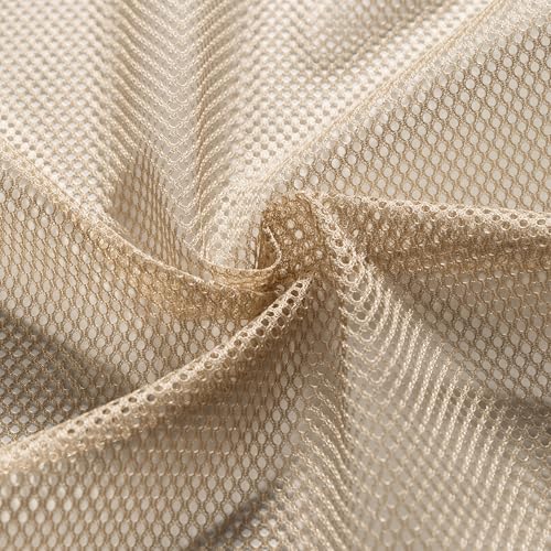 Taupe Mesh Fabric by The Yard, 60" Wide Polyester Netting for DIY, 2 Yards - color: Taupe, size: 2 yard pre cut